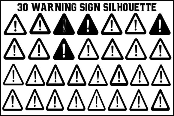30 Warning Sign Silhouette Set: A Versatile Design Resource for Safety and Clarity
