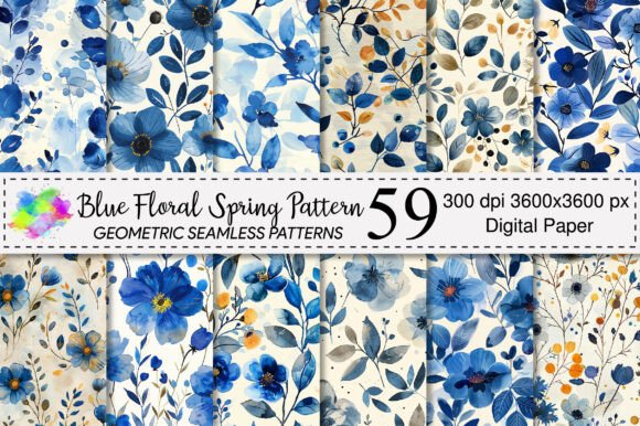 Blue Floral Spring Pattern: A Fresh Touch for Creative Projects