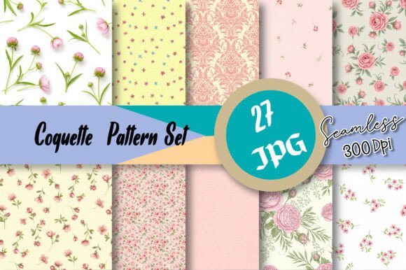 Coquette Seamless Pattern Set: Elevating Design with Romantic Elegance