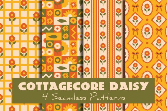 Cottagecore Daisy Seamless Patterns: A Versatile Design Resource for Creative Professionals