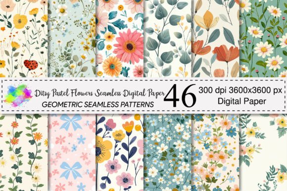 Ditsy Pastel Flowers Seamless Pattern: A Versatile Design Staple for Creative Projects