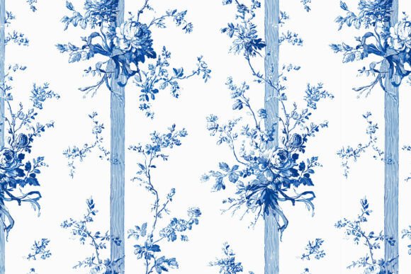 Elegant Design Meets Timeless Craftsmanship with Seamless Pattern 2 Blue Toile De Jouy