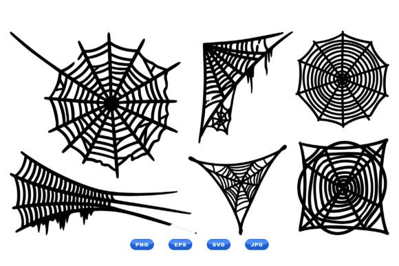 Hand Drawn Spiderweb Clipart for Halloween and Spooky Designs