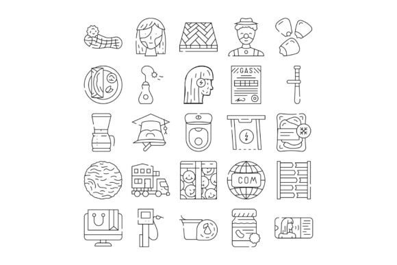 Miscellaneous Collection Linear Icons: Creative Design Possibilities
