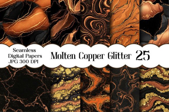 Molten Copper Glitter Digital Paper: Creative Possibilities for Every Project