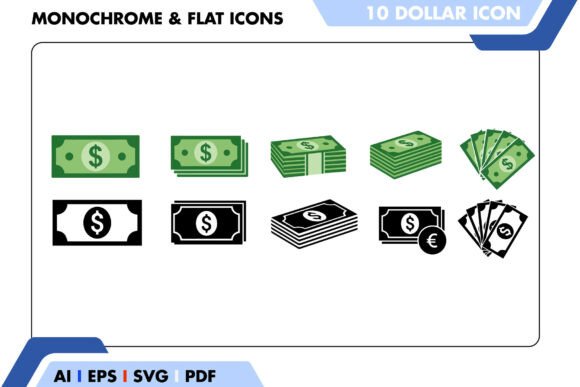 Money Cash Icon – Green Black: Flexible Visual Tools for Modern Finance Branding