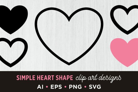 Simple Heart Shape Clip Art Set: Enhancing Creativity and Design Efficiency