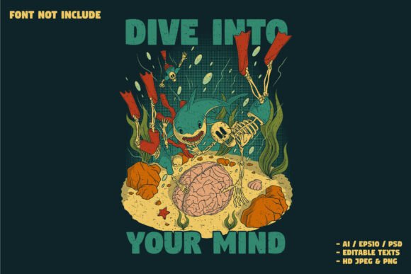 Skeleton Divers Discovering Brain: A Unique Visual Concept for Brand Identity