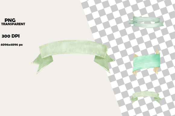 St Patricks Day Watercolor Ribbon Banner – A Versatile Design Element for Festive Crafts and Digital Projects