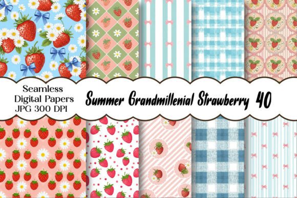 Summer Grandmillenial Strawberry Seamless Pattern: A Timeless Design for Modern Creatives