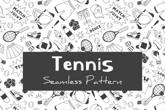 Tennis Seamless Pattern Digital Paper
