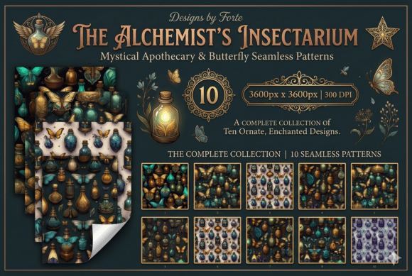 The Alchemist’s Insectarium Patterns: Mystical Design Magic for Creative Projects