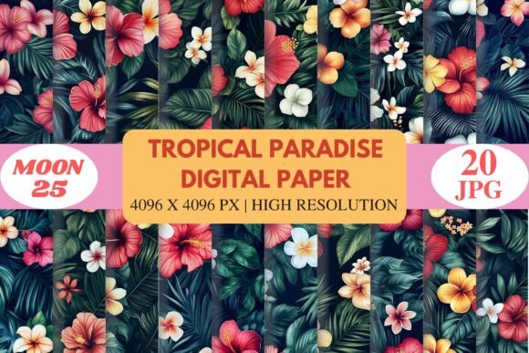 Transform Your Designs with Tropical Paradise Digital Paper: A Must-Have for Modern Creatives