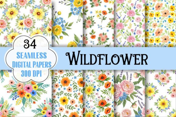 Wildflower Digital Paper: Elevate Your Design Projects with Nature-Inspired Elegance